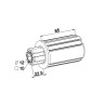 EMBOUT ZF 45 LG65 CRABOT MÂLE Ø 12 - CARRÉ 10