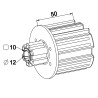 EMBOUT ZF64 L50 CRABOT MÂLE ALESAGE 12 - CARRÉ 10