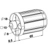 EMBOUT COURT ZF 54 L65 TÉTON Ø 18/CARRÉ 10
