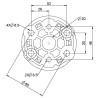 SUPPORT MOTEUR MSI Ø59 CARRE 16 + VIS
